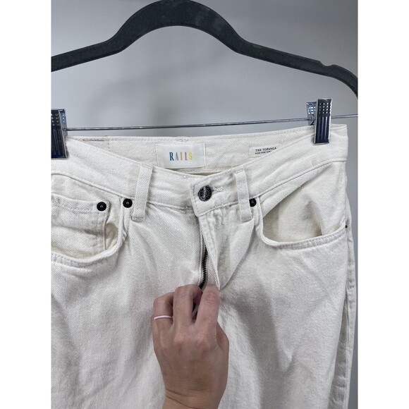 Rails Womens Size 27 The Topanga High Rise Straight White Denim Jeans Pants - Picture 4 of 13